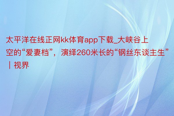 太平洋在线正网kk体育app下载_大峡谷上空的“爱妻档”，演绎260米长的“钢丝东谈主生”｜视界